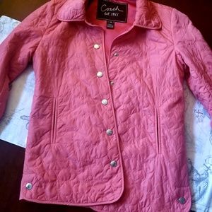 Cute pink coach jacket gently used
